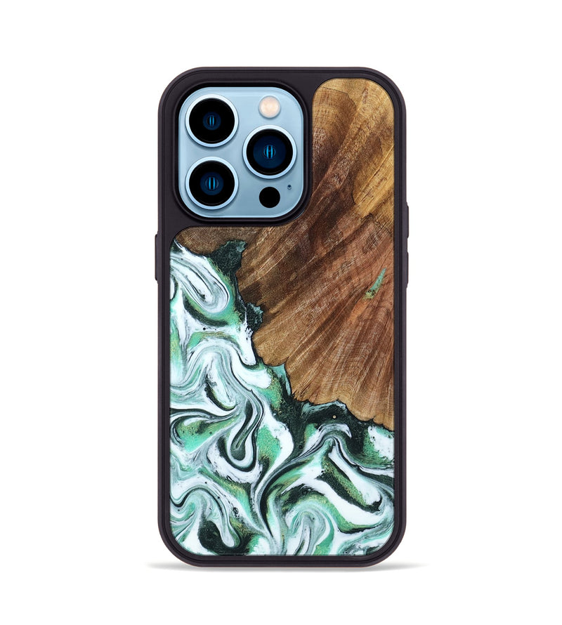 iPhone 14 Pro Wood Phone Case - Althea (Green, 794010)
