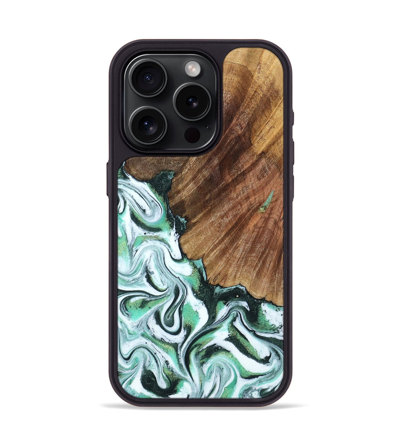 iPhone 15 Pro Wood Phone Case - Althea (Green, 794010)