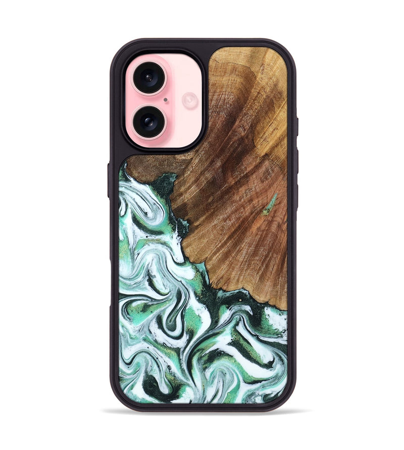 iPhone 16 Wood Phone Case - Althea (Green, 794010)