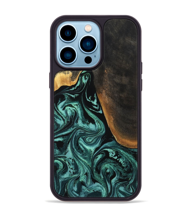 iPhone 14 Pro Max Wood Phone Case - Reyna (Green, 794011)