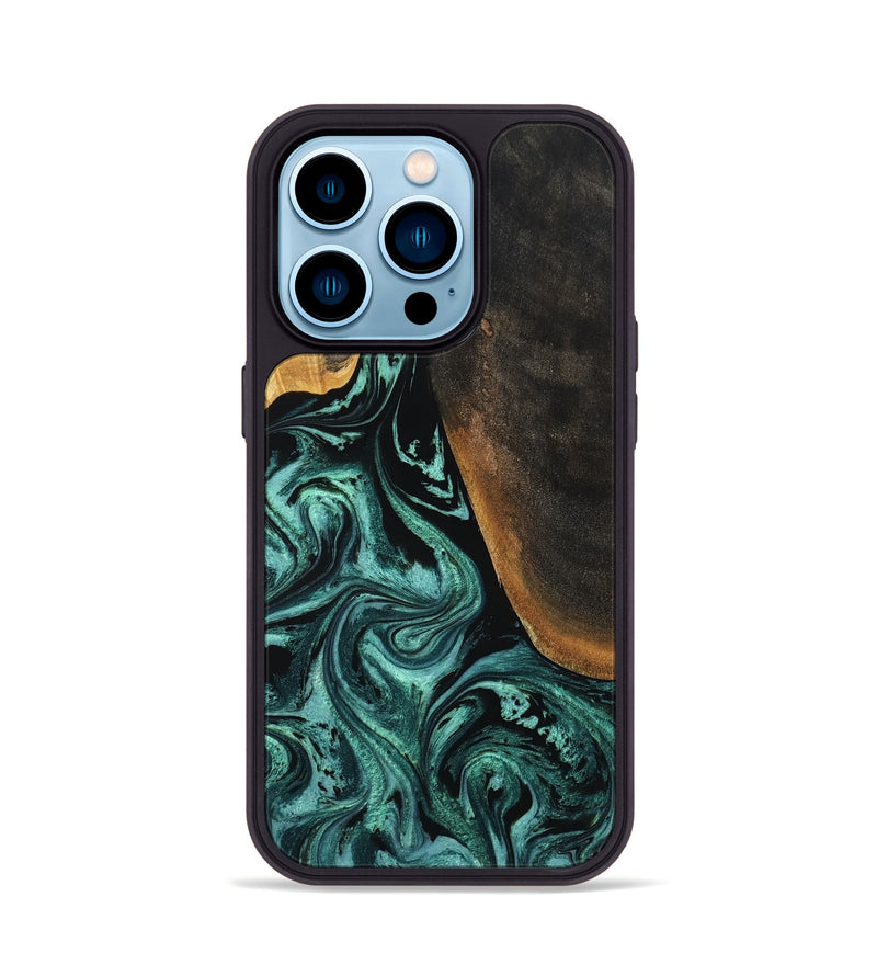 iPhone 14 Pro Wood Phone Case - Reyna (Green, 794011)