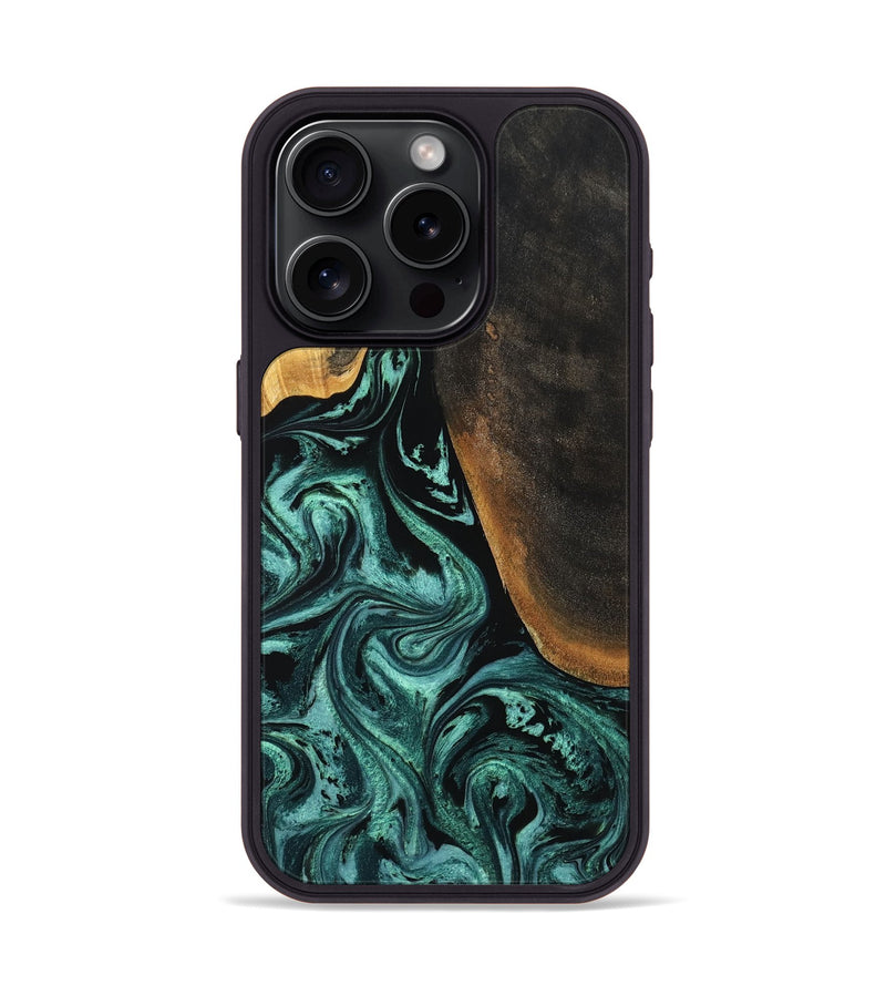 iPhone 15 Pro Wood Phone Case - Reyna (Green, 794011)