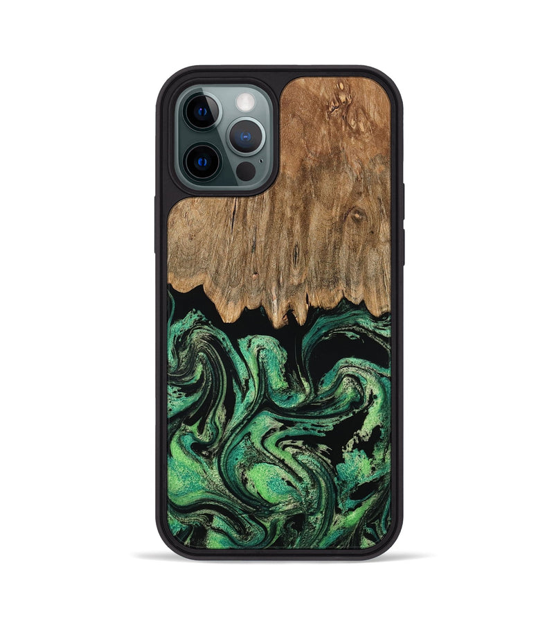 iPhone 12 Pro Wood Phone Case - Haiden (Green, 794016)