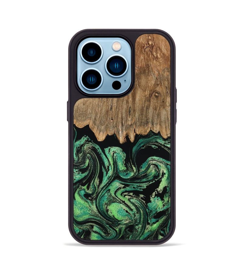 iPhone 14 Pro Wood Phone Case - Haiden (Green, 794016)