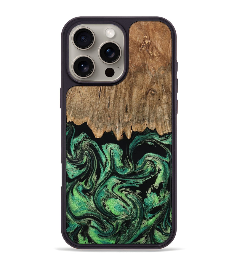 iPhone 16 Pro Max Wood Phone Case - Haiden (Green, 794016)