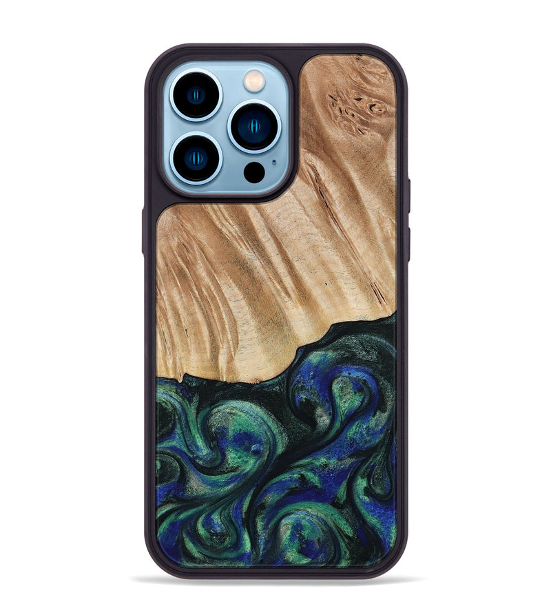 iPhone 14 Pro Max Wood Phone Case - Orin (Green, 794019)