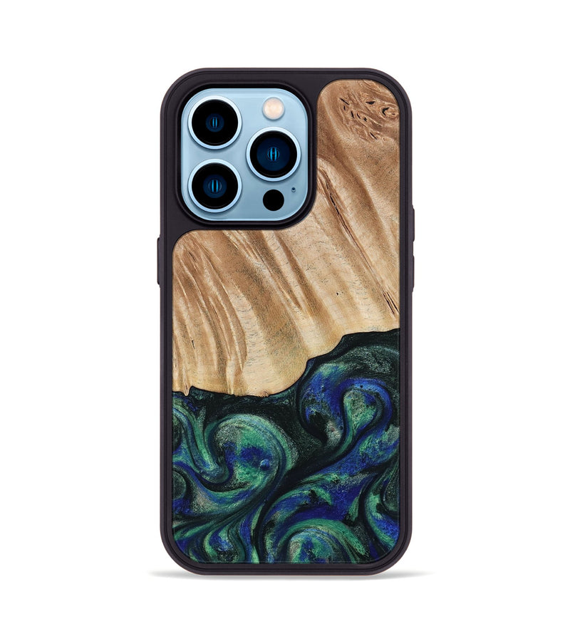 iPhone 14 Pro Wood Phone Case - Orin (Green, 794019)