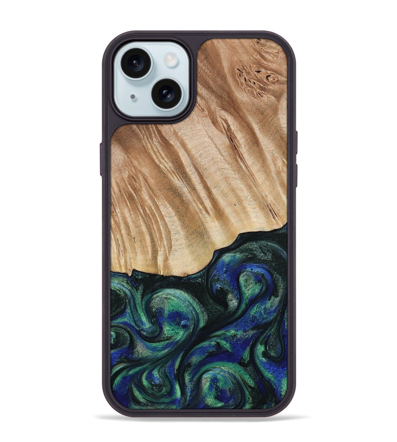 iPhone 15 Plus Wood Phone Case - Orin (Green, 794019)