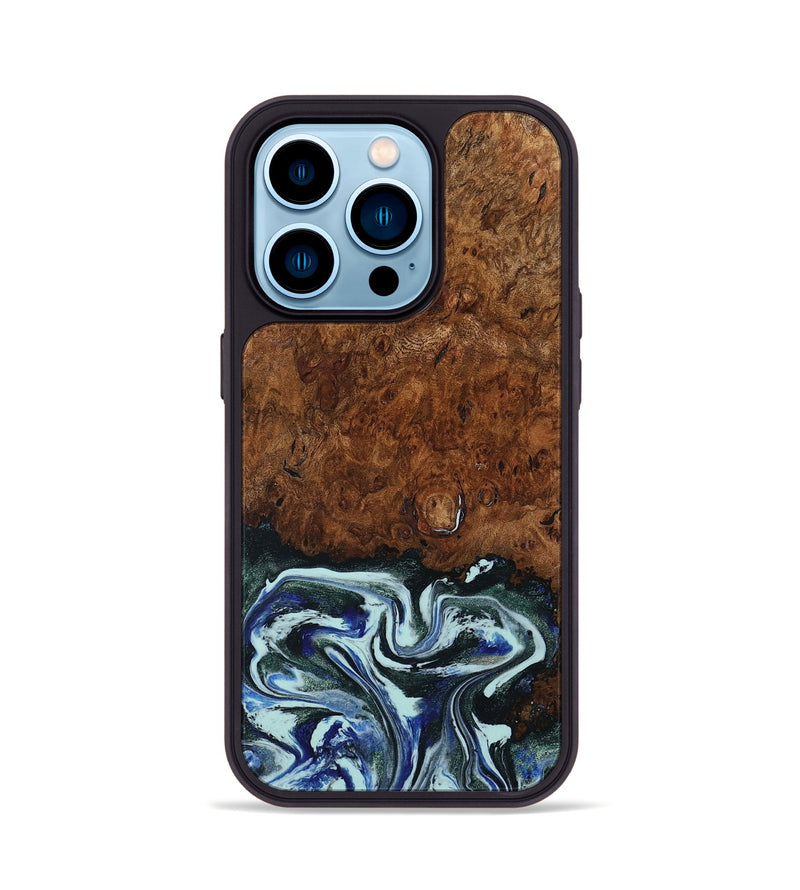 iPhone 14 Pro Wood Phone Case - Emmit (Blue, 794020)
