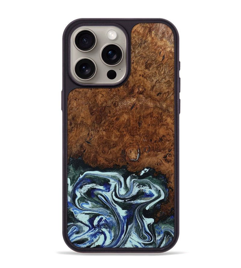 iPhone 15 Pro Max Wood Phone Case - Emmit (Blue, 794020)