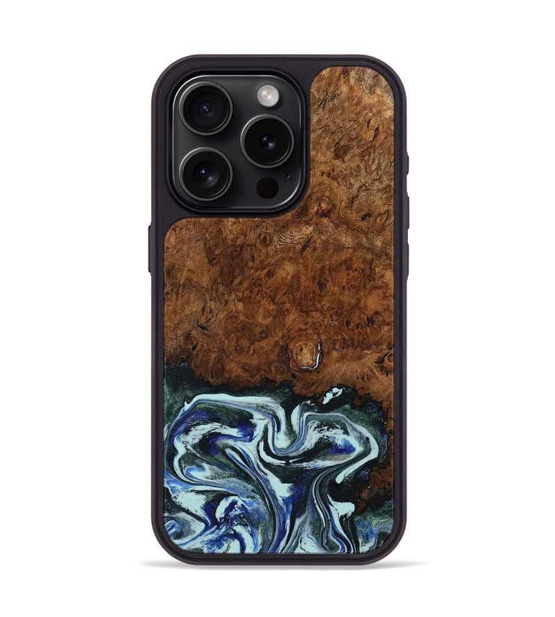 iPhone 15 Pro Wood Phone Case - Emmit (Blue, 794020)