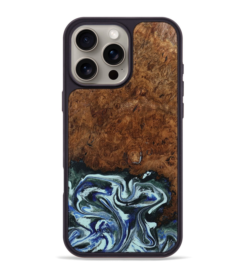 iPhone 16 Pro Max Wood Phone Case - Emmit (Blue, 794020)