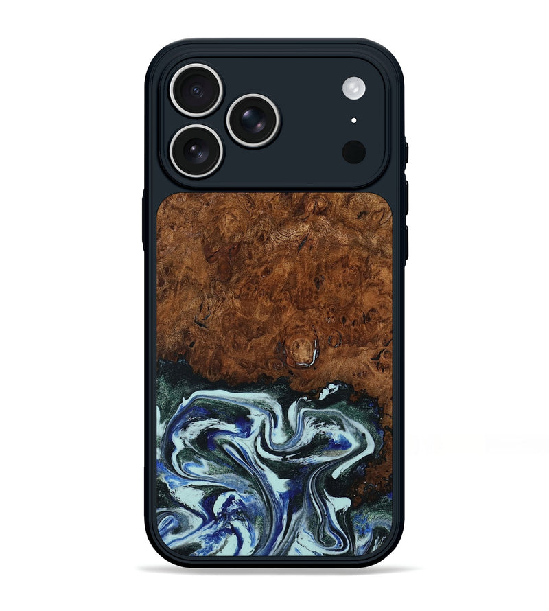 iPhone 17 Pro Max Wood Phone Case - Emmit (Blue, 794020)