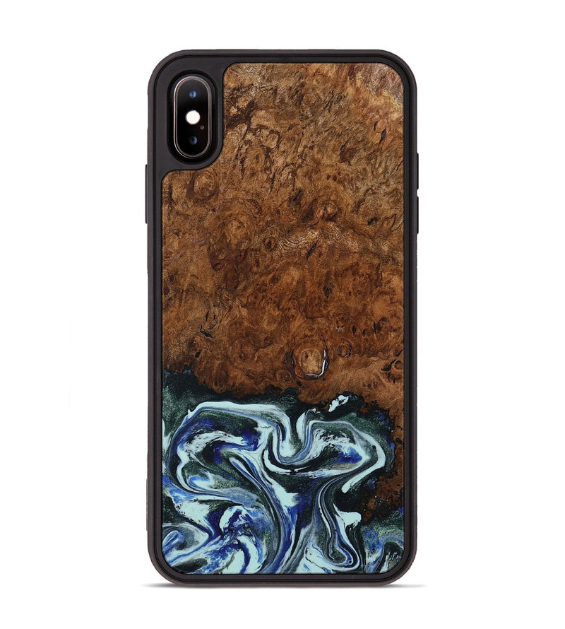 iPhone Xs Max Wood Phone Case - Emmit (Blue, 794020)