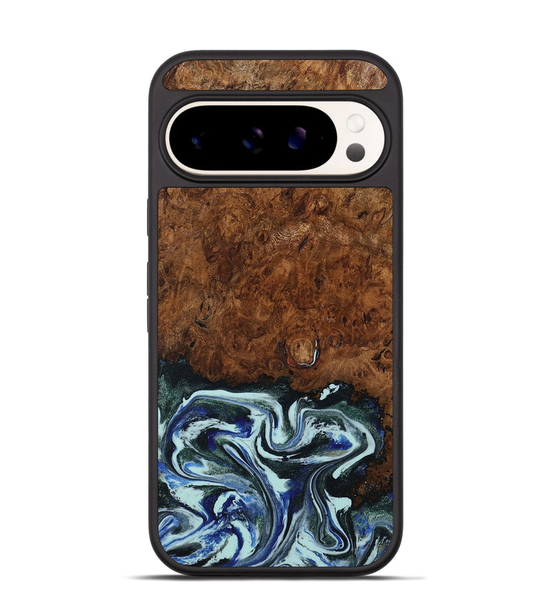 Pixel 9 Wood Phone Case - Emmit (Blue, 794020)