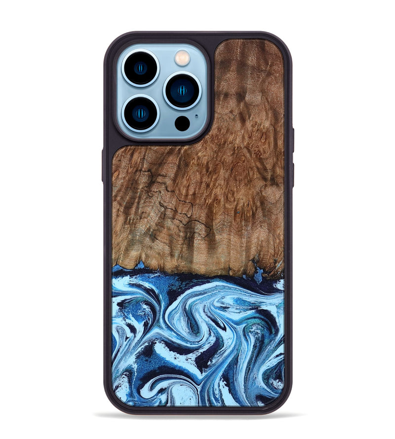 iPhone 14 Pro Max Wood Phone Case - Lorelei (Blue, 794030)