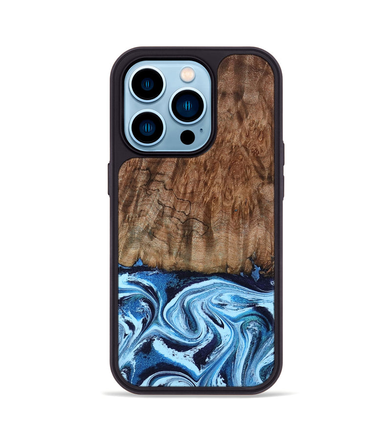 iPhone 14 Pro Wood Phone Case - Lorelei (Blue, 794030)