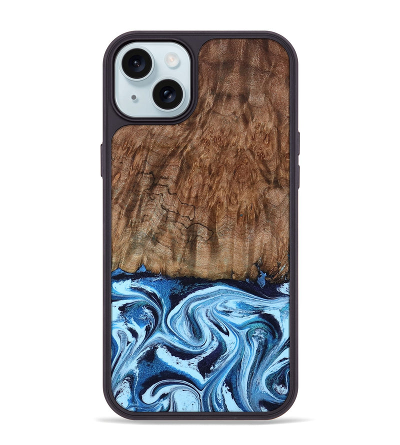iPhone 15 Plus Wood Phone Case - Lorelei (Blue, 794030)