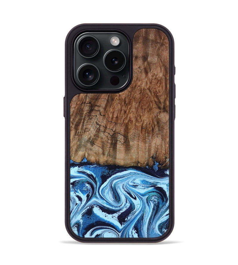 iPhone 15 Pro Wood Phone Case - Lorelei (Blue, 794030)