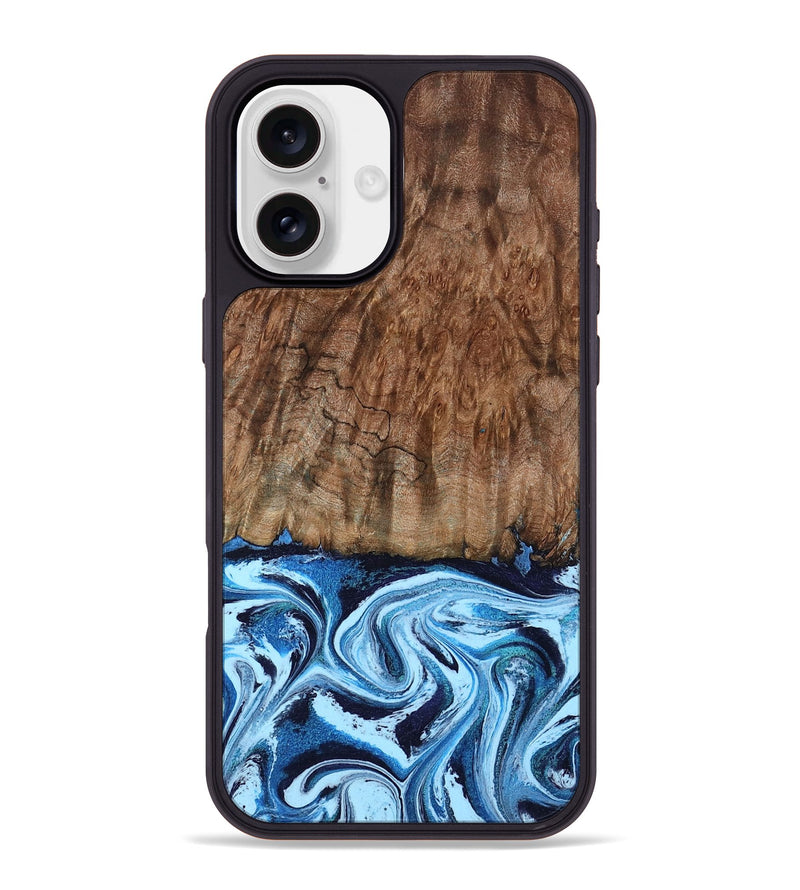 iPhone 16 Plus Wood Phone Case - Lorelei (Blue, 794030)