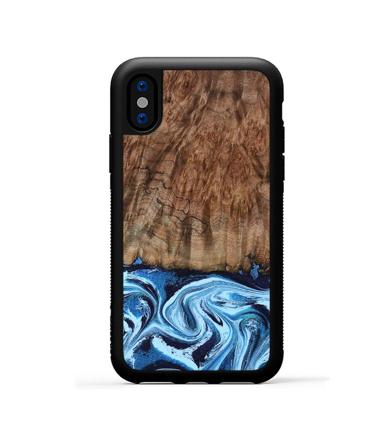 iPhone Xs Wood Phone Case - Lorelei (Blue, 794030)