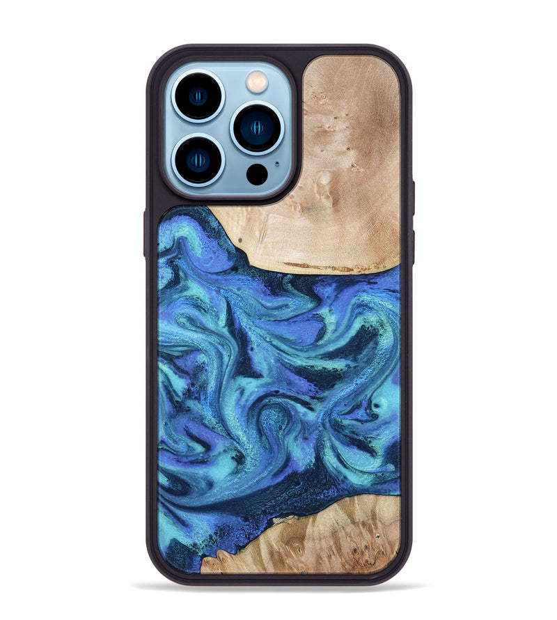 iPhone 14 Pro Max Wood Phone Case - Delmar (Blue, 794031)