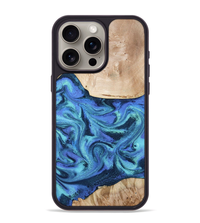 iPhone 15 Pro Max Wood Phone Case - Delmar (Blue, 794031)