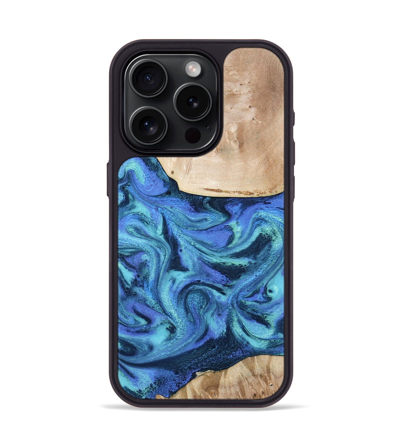 iPhone 15 Pro Wood Phone Case - Delmar (Blue, 794031)