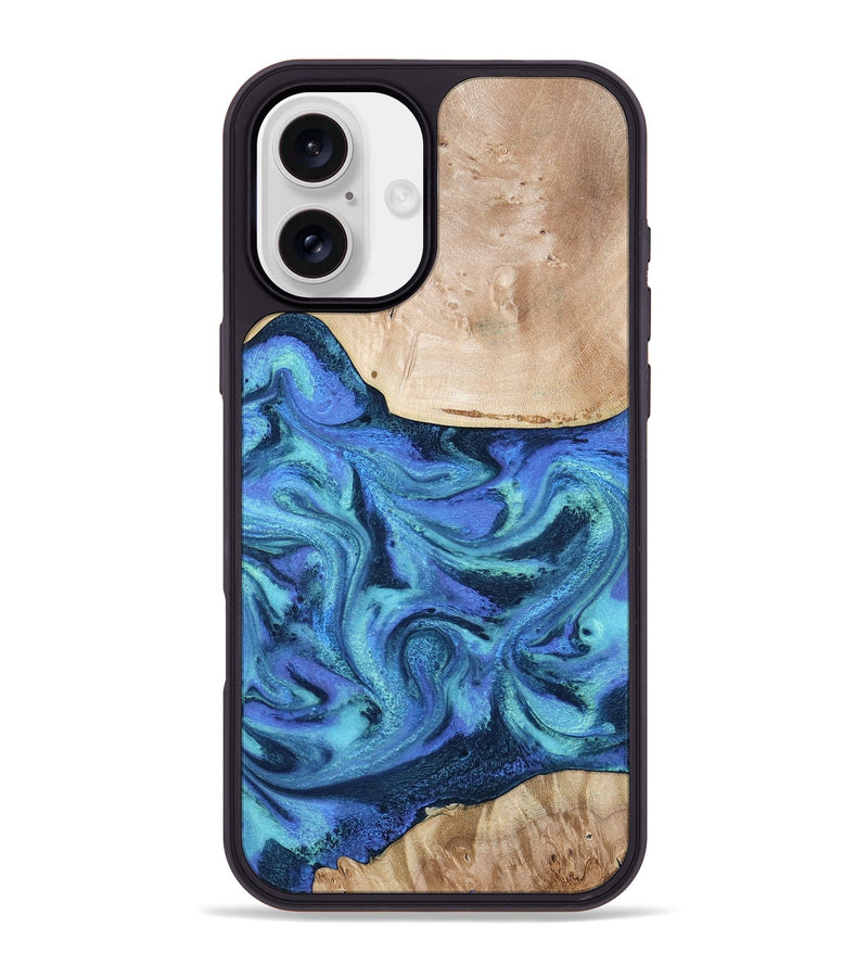 iPhone 16 Plus Wood Phone Case - Delmar (Blue, 794031)