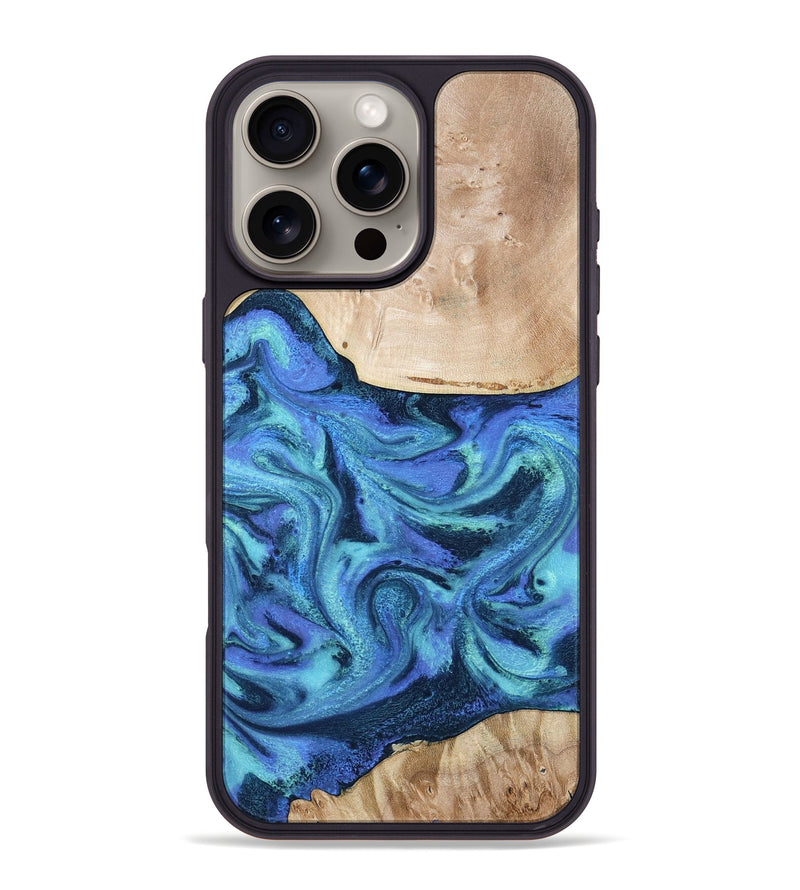 iPhone 16 Pro Max Wood Phone Case - Delmar (Blue, 794031)
