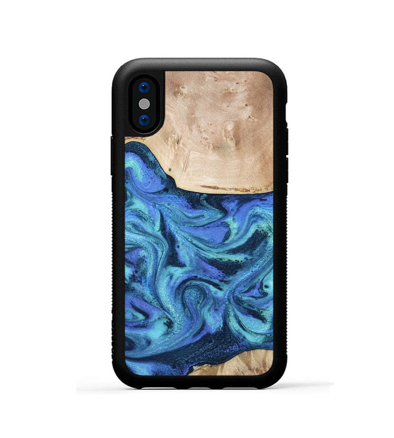 iPhone Xs Wood Phone Case - Delmar (Blue, 794031)