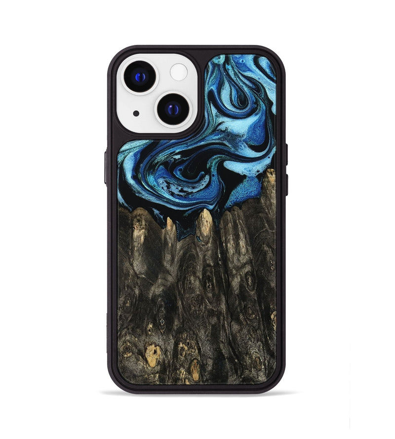 iPhone 13 Wood Phone Case - Sharron (Blue, 794045)