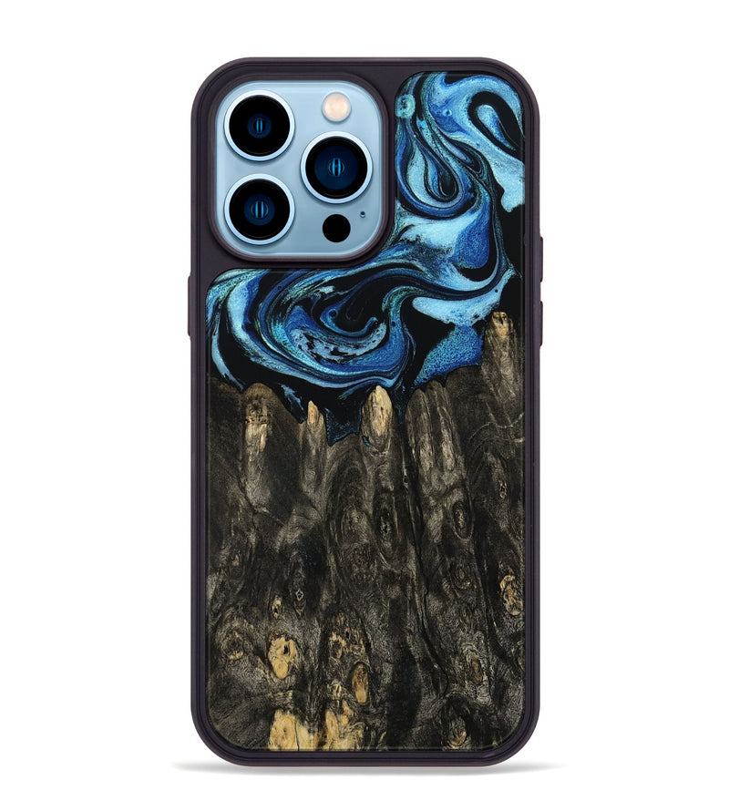 iPhone 14 Pro Max Wood Phone Case - Sharron (Blue, 794045)