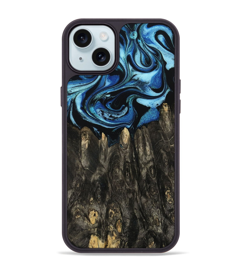 iPhone 15 Plus Wood Phone Case - Sharron (Blue, 794045)