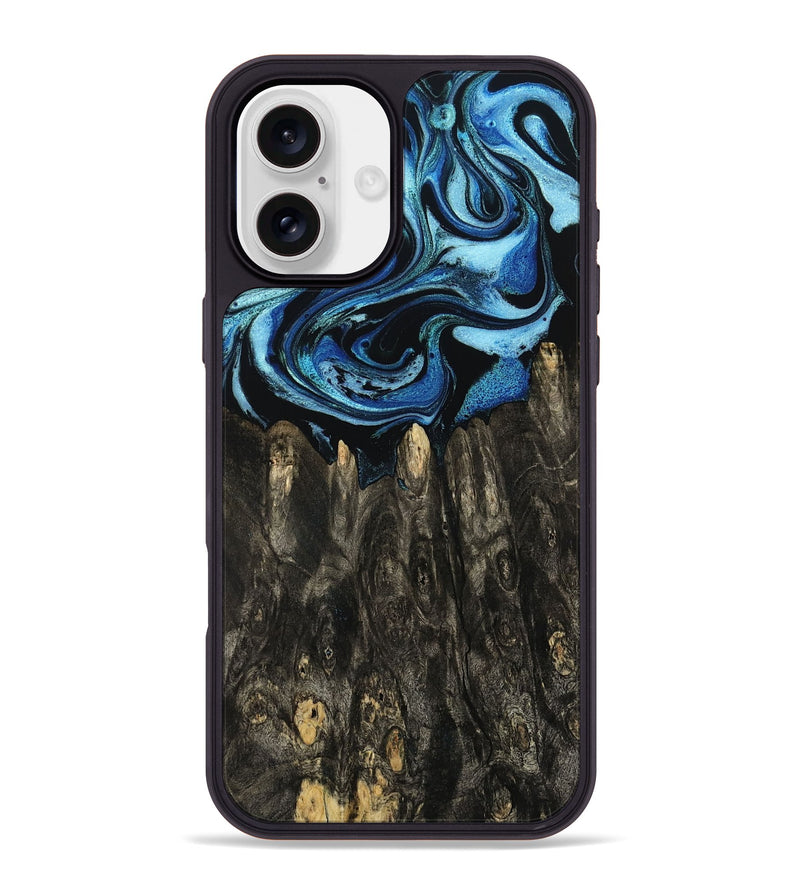 iPhone 16 Plus Wood Phone Case - Sharron (Blue, 794045)