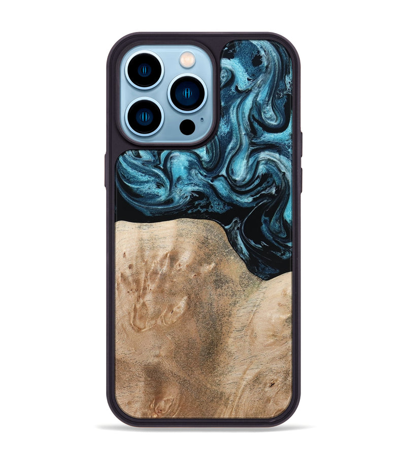iPhone 14 Pro Max Wood Phone Case - Elvis (Blue, 794046)