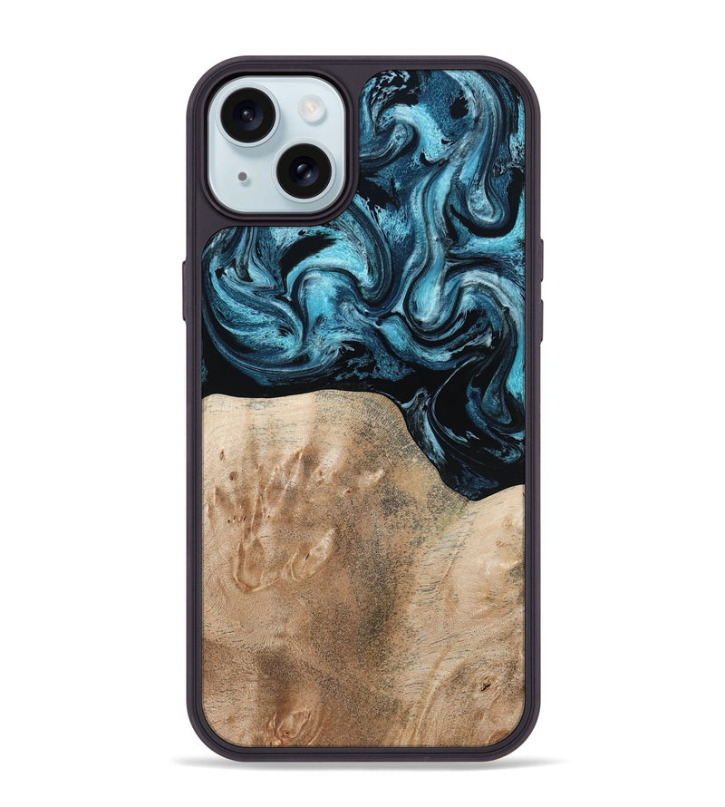 iPhone 15 Plus Wood Phone Case - Elvis (Blue, 794046)