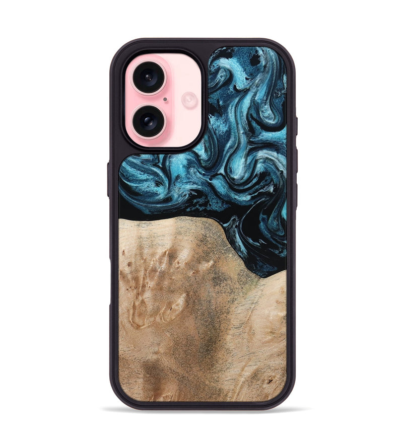 iPhone 16 Wood Phone Case - Elvis (Blue, 794046)