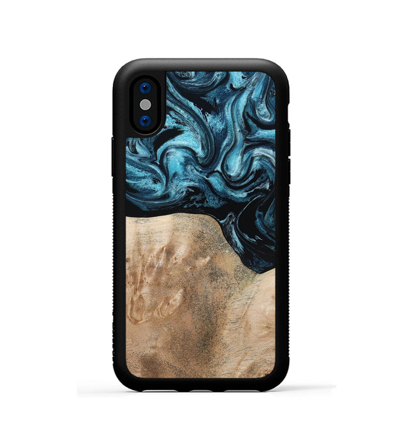iPhone Xs Wood Phone Case - Elvis (Blue, 794046)