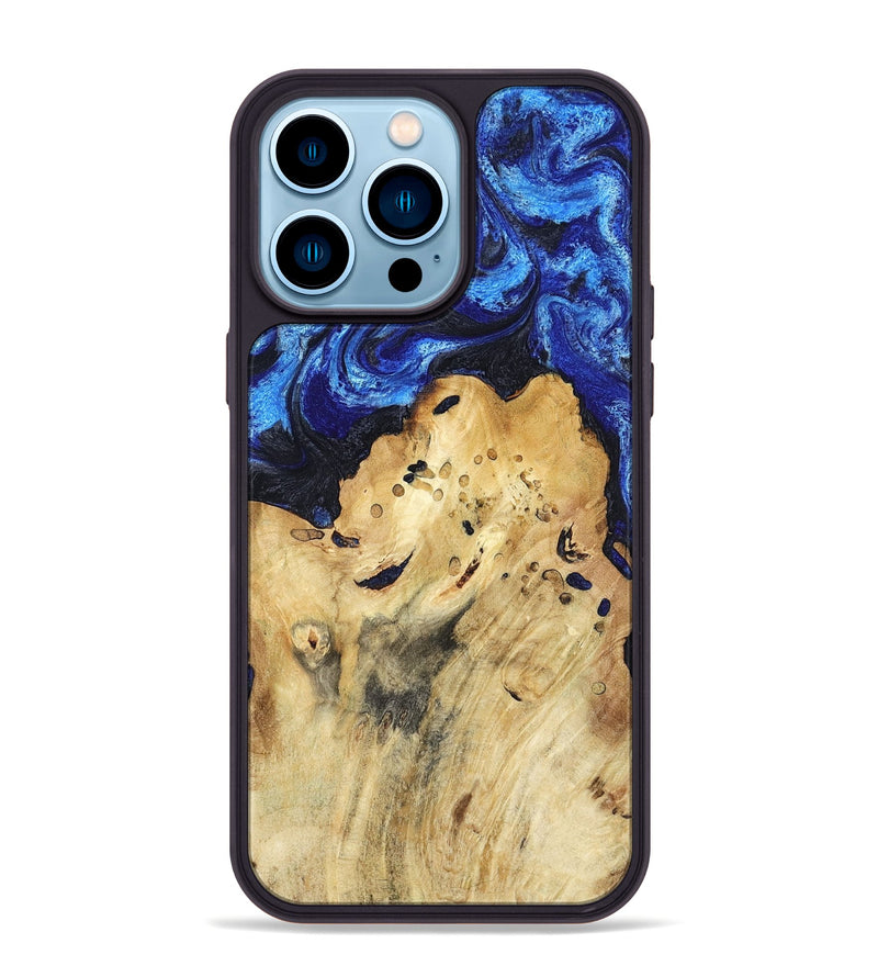 iPhone 14 Pro Max Wood Phone Case - Macie (Blue, 794048)