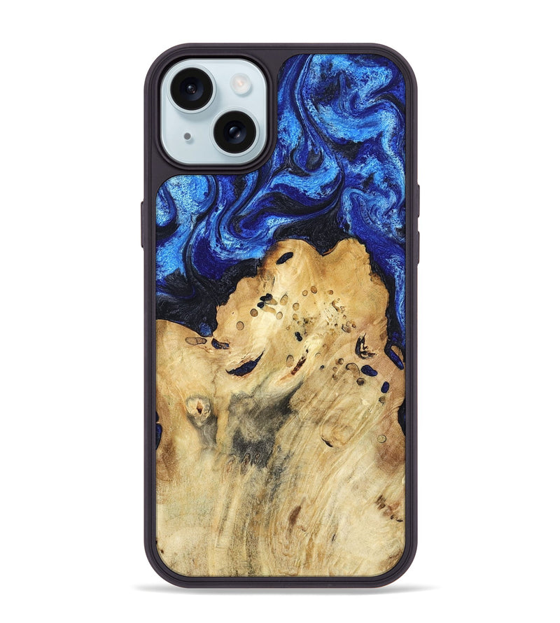 iPhone 15 Plus Wood Phone Case - Macie (Blue, 794048)