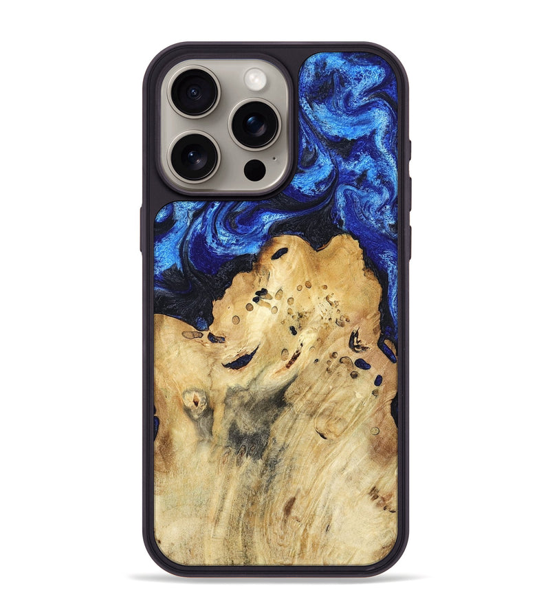 iPhone 15 Pro Max Wood Phone Case - Macie (Blue, 794048)