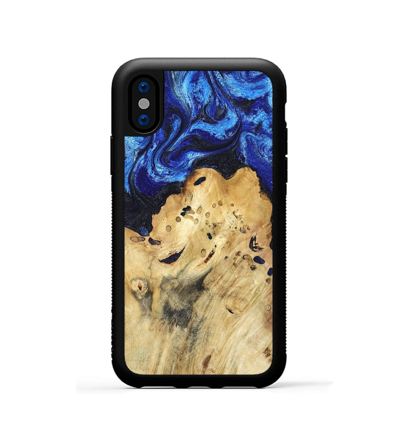 iPhone Xs Wood Phone Case - Macie (Blue, 794048)