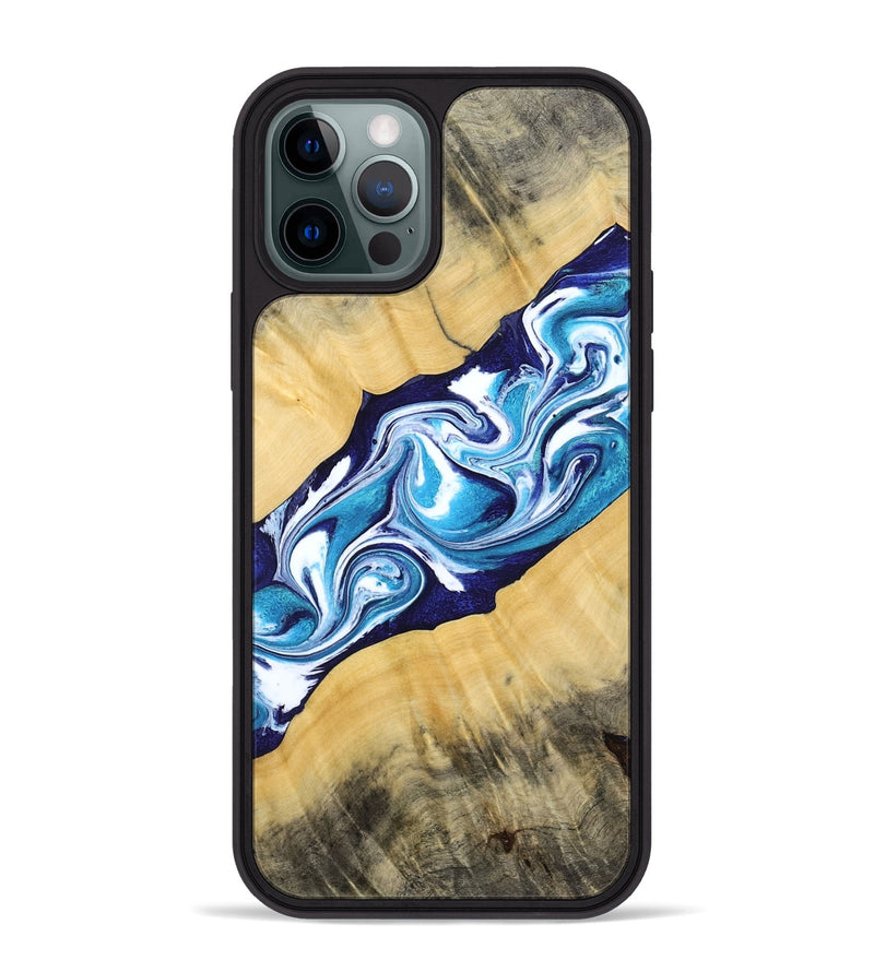 iPhone 12 Pro Max Wood Phone Case - Martha (Blue, 794050)