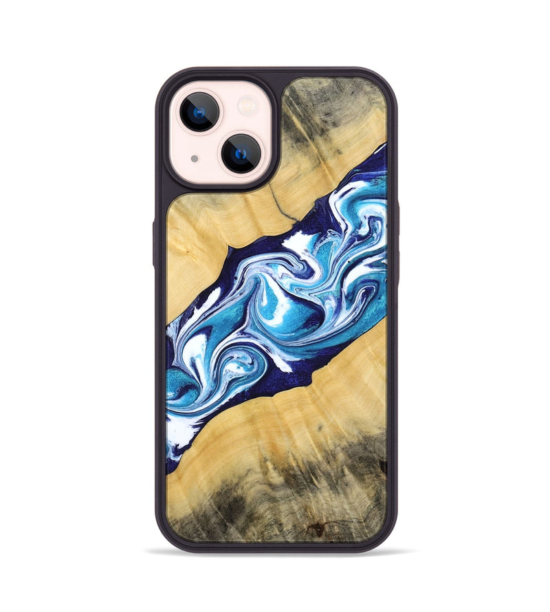 iPhone 14 Wood Phone Case - Martha (Blue, 794050)
