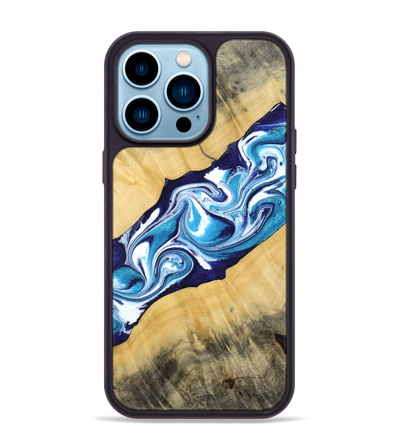 iPhone 14 Pro Max Wood Phone Case - Martha (Blue, 794050)