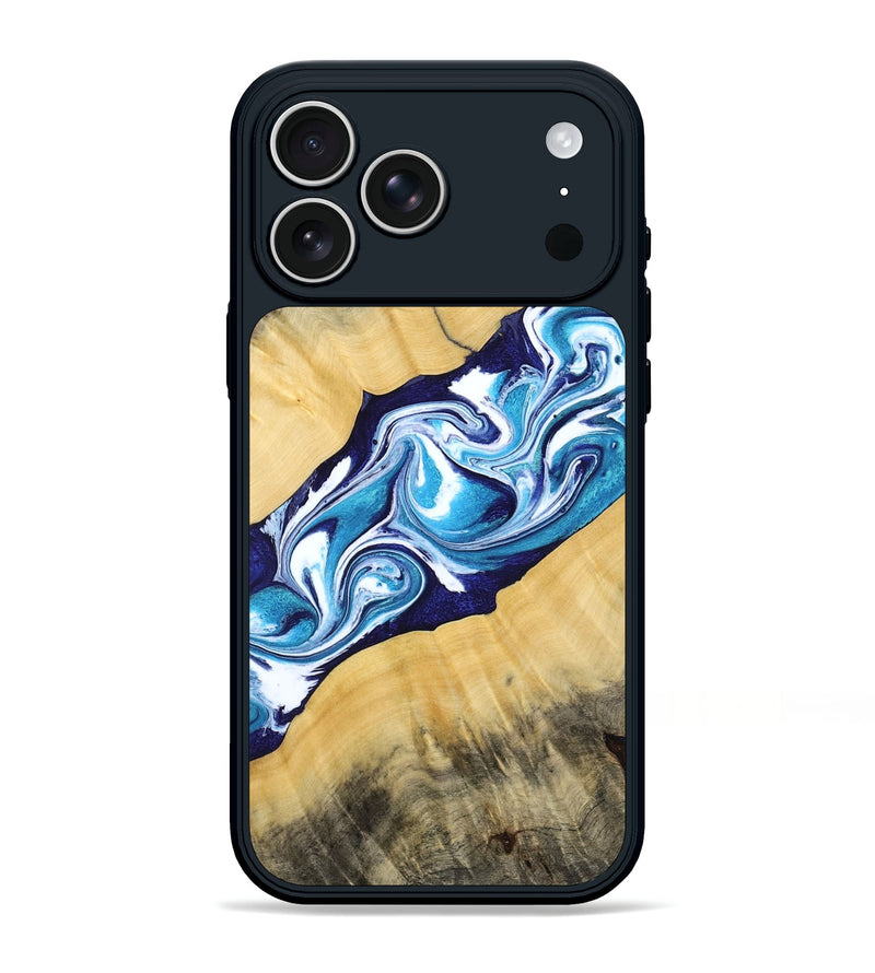 iPhone 17 Pro Max Wood Phone Case - Martha (Blue, 794050)