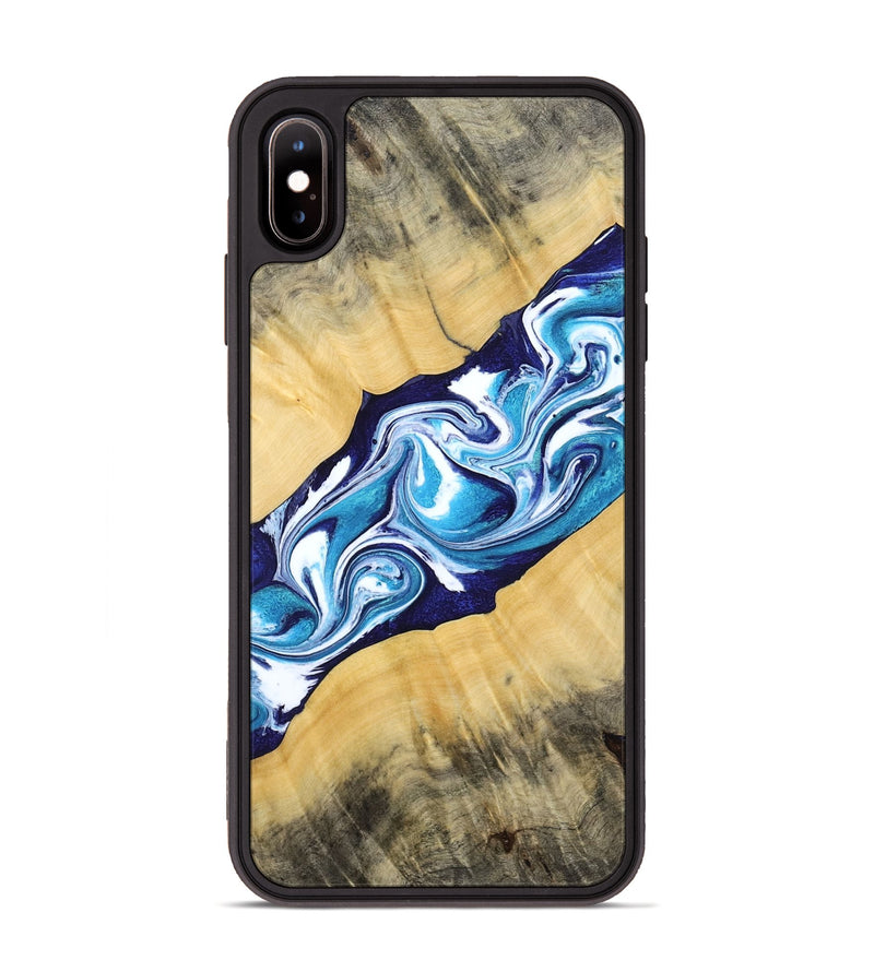 iPhone Xs Max Wood Phone Case - Martha (Blue, 794050)