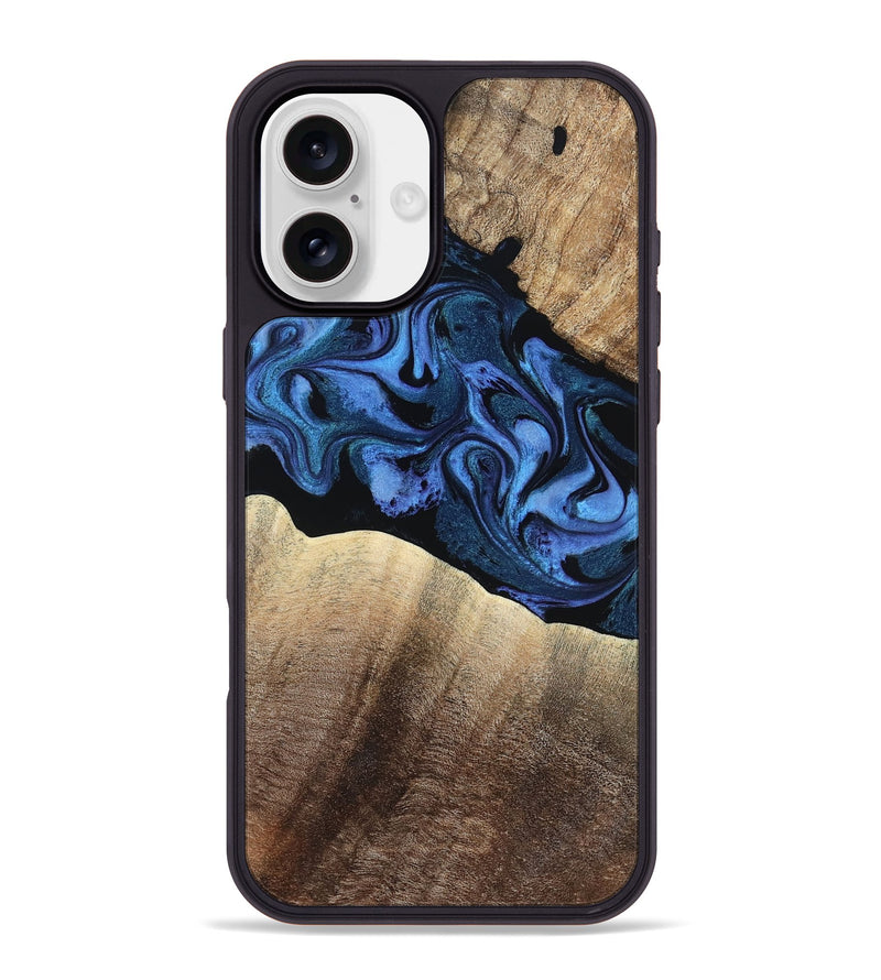 iPhone 16 Plus Wood Phone Case - Roxann (Blue, 794053)