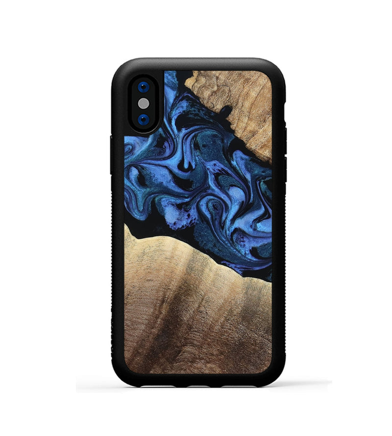 iPhone Xs Wood Phone Case - Roxann (Blue, 794053)